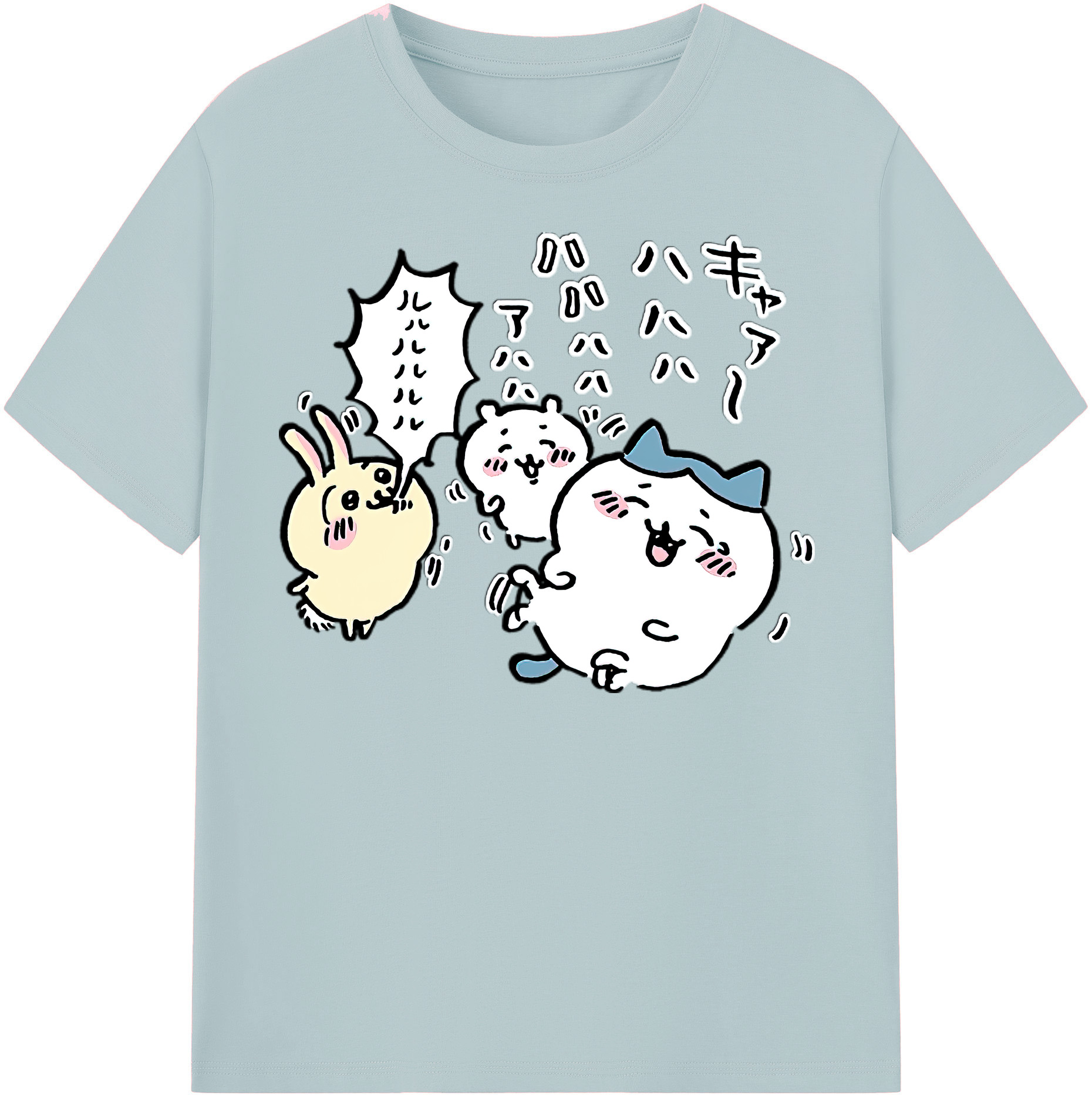 （画像用） ちいかわ うさぎ Chii-kawa usagi 綿100％半袖Tシャツ（フロントプリント）